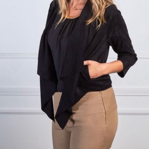 Ruby Ribbon Cream Suedette Crop Jacket #1555 - Picture 2 of 11